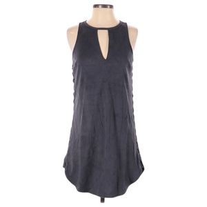 Black Swan Sleeveless Dress Size S Lace Up Sides Charcoal Gray Keyhole Front